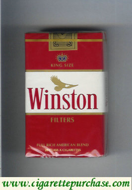 Winston with eagle from above Filters on red cigarettes soft box